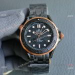 Copy Omega Black Venom Watch Seamaster Diver 300m 2-T Rose Gold Bezel